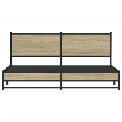 Metallbett ohne Matratze Sonoma-Eiche 180x200 cm