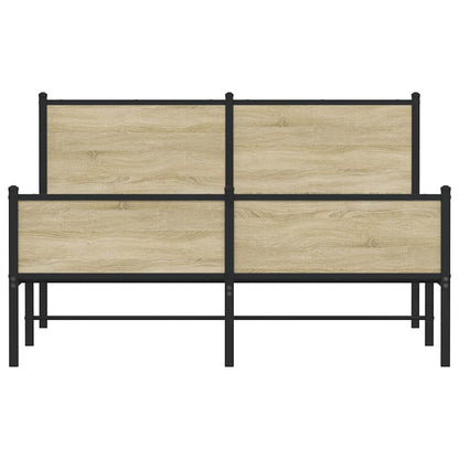 Metallbett ohne Matratze Sonoma-Eiche 150x200 cm