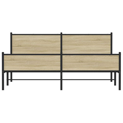 Metallbett ohne Matratze Sonoma-Eiche 183x213 cm
