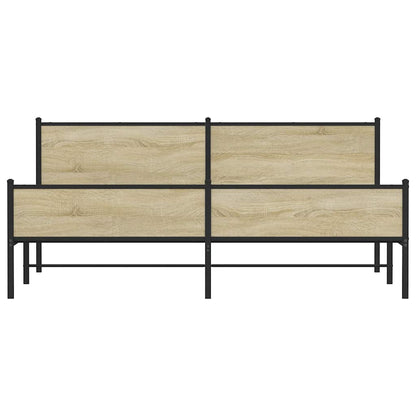 Metallbett ohne Matratze Sonoma-Eiche 193x203 cm