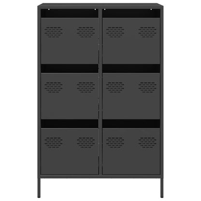 Highboard Schwarz 68x39x101,5 cm Stahl