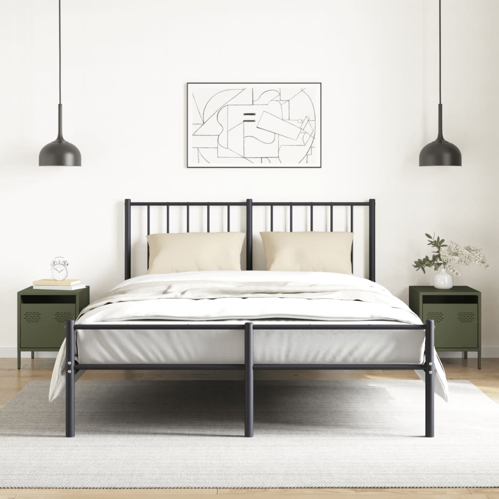 Nachttische 2 Stk. Olivgrün 35x39x43,5 cm Stahl