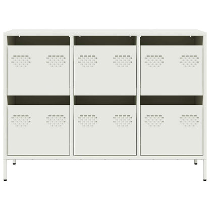 Sideboard Weiß 101,5x39x73,5 cm Kaltgewalzter Stahl