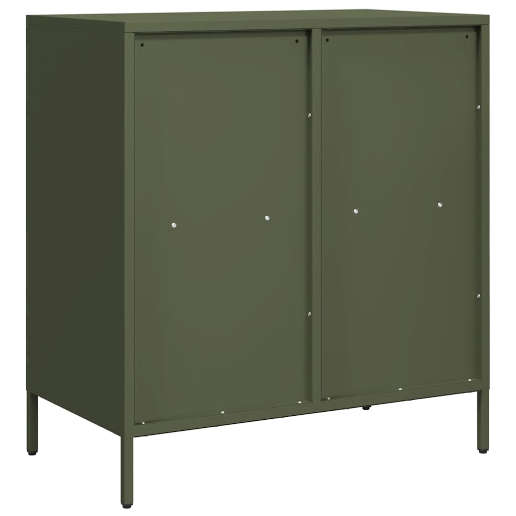 Sideboard Olivgrün 68x39x73,5 cm Kaltgewalzter Stahl
