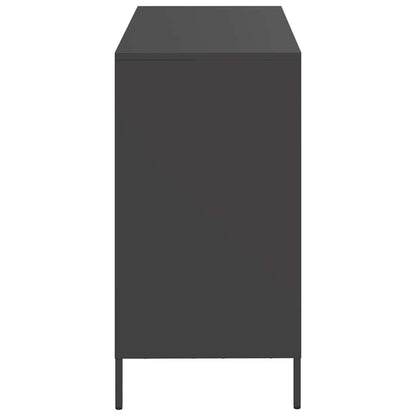 Sideboard Schwarz 101,5x39x73,5 cm Kaltgewalzter Stahl
