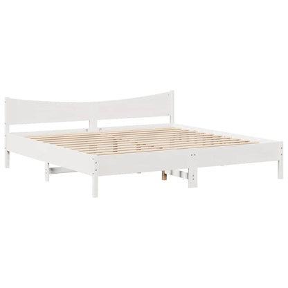 Massivholzbett mit Schubladen Weiß 180x200 cm Kiefer