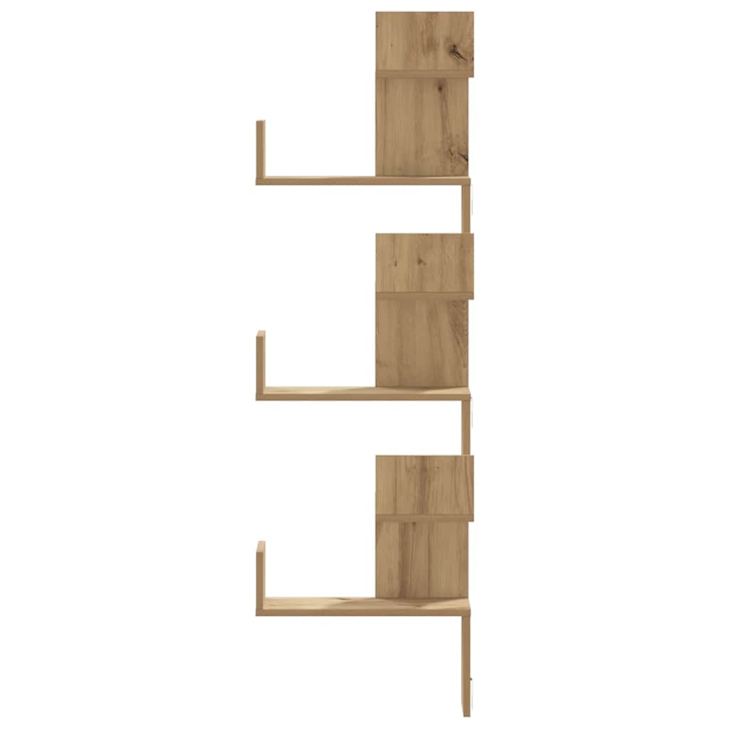 Wand-Eckregal Artisan-Eiche 45x45x147 cm Holzwerkstoff