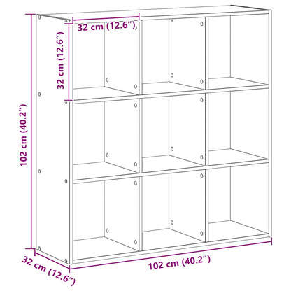 Bücherregal Artisan-Eiche 102x32x102 cm Holzwerkstoff