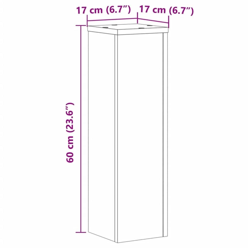 Pflanzenständer 2 Stk. Artisan-Eiche 17x17x60 cm Holzwerkstoff