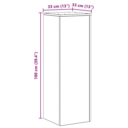 Pflanzenständer Artisan-Eiche 33x33x100 cm Holzwerkstoff