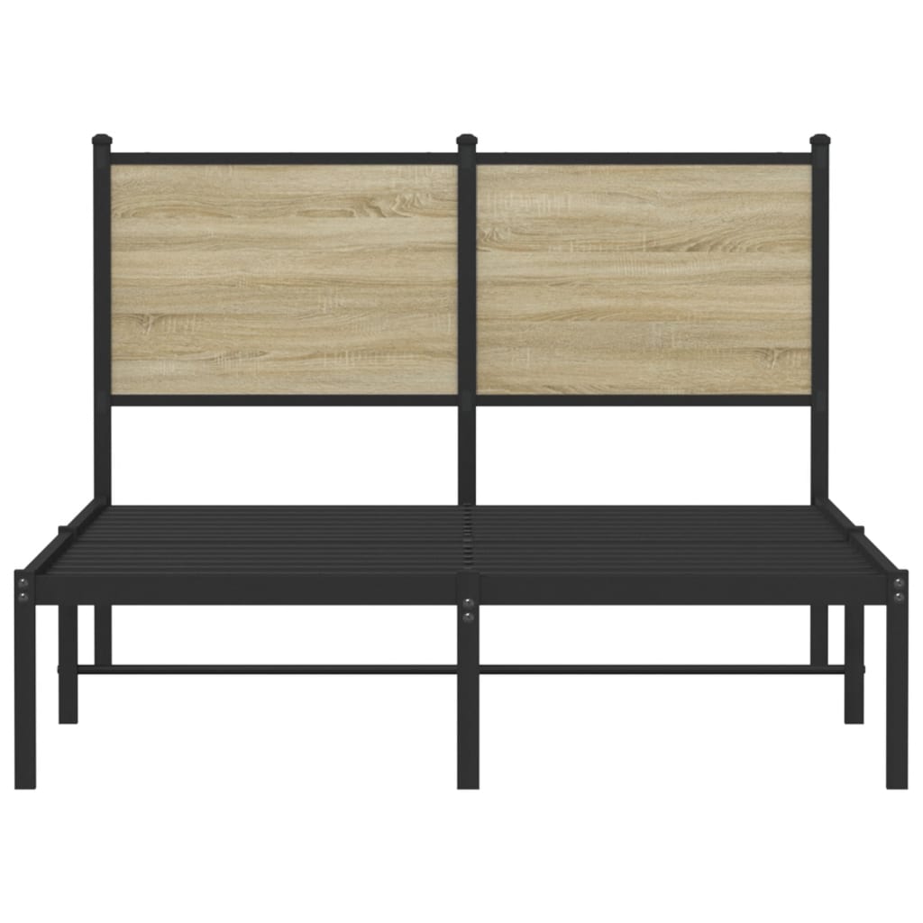 Metallbett ohne Matratze Sonoma-Eiche 120x190 cm