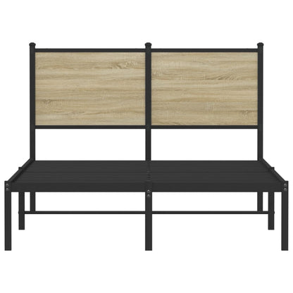 Metallbett ohne Matratze Sonoma-Eiche 120x190 cm