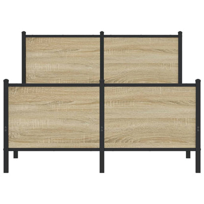 Metallbett ohne Matratze Sonoma-Eiche 120x190 cm