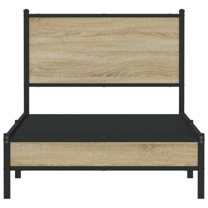 Metallbett ohne Matratze Sonoma-Eiche 75x190 cm