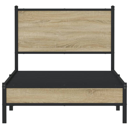 Metallbett ohne Matratze Sonoma-Eiche 90x190 cm