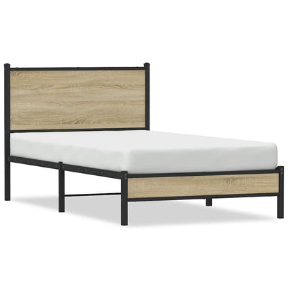 Metallbett ohne Matratze Sonoma-Eiche 107x203 cm