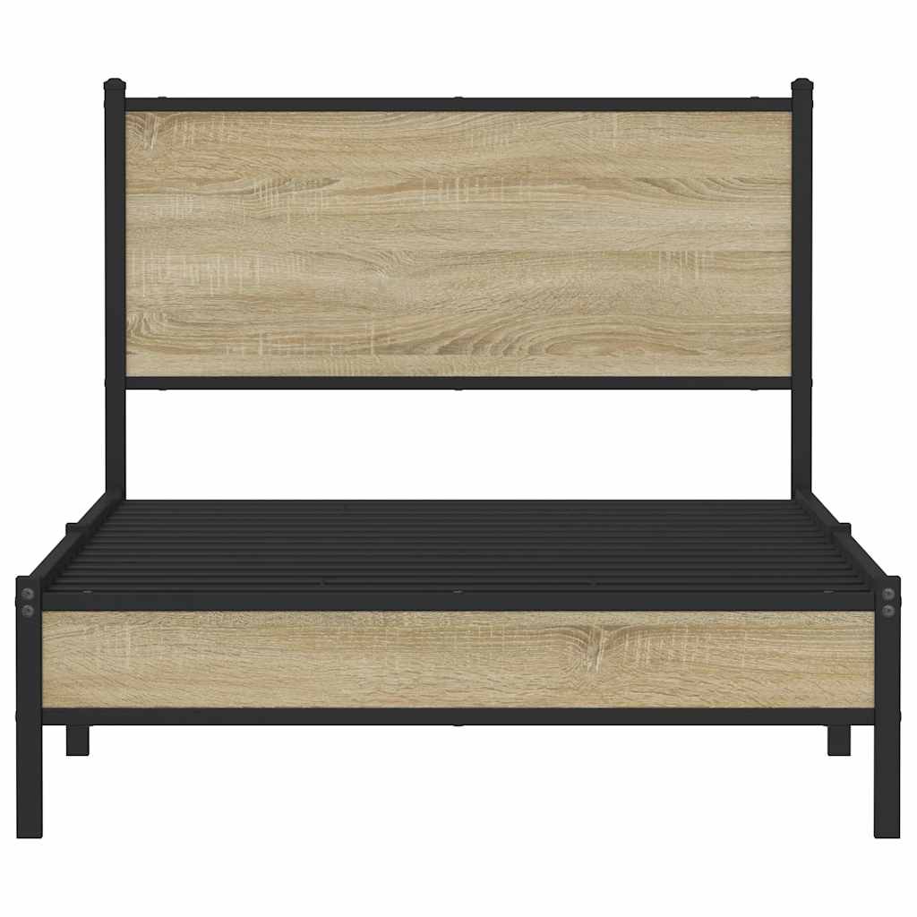 Metallbett ohne Matratze Sonoma-Eiche 107x203 cm
