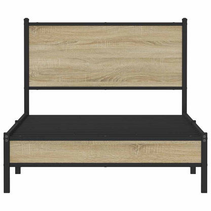 Metallbett ohne Matratze Sonoma-Eiche 107x203 cm