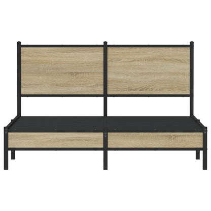 Metallbett ohne Matratze Sonoma-Eiche 137x190 cm