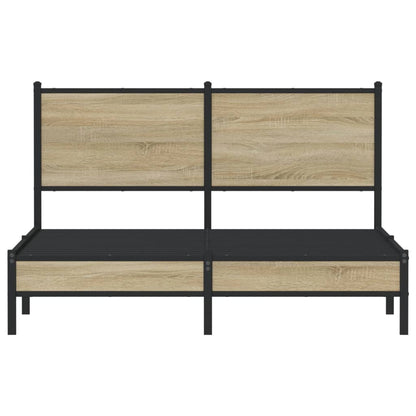 Metallbett ohne Matratze Sonoma-Eiche 140x200 cm