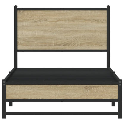 Metallbett ohne Matratze Sonoma-Eiche 75x190 cm