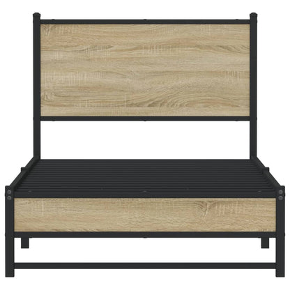 Metallbett ohne Matratze Sonoma-Eiche 90x200 cm