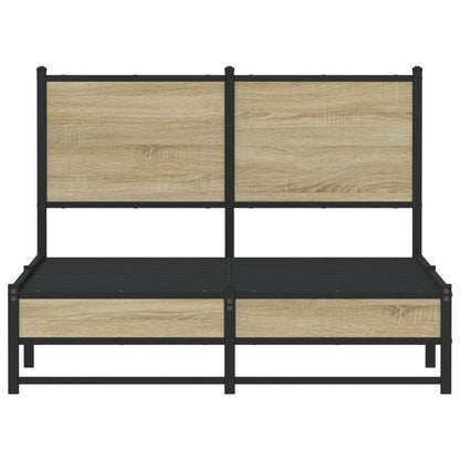 Metallbett ohne Matratze Sonoma-Eiche 120x200 cm