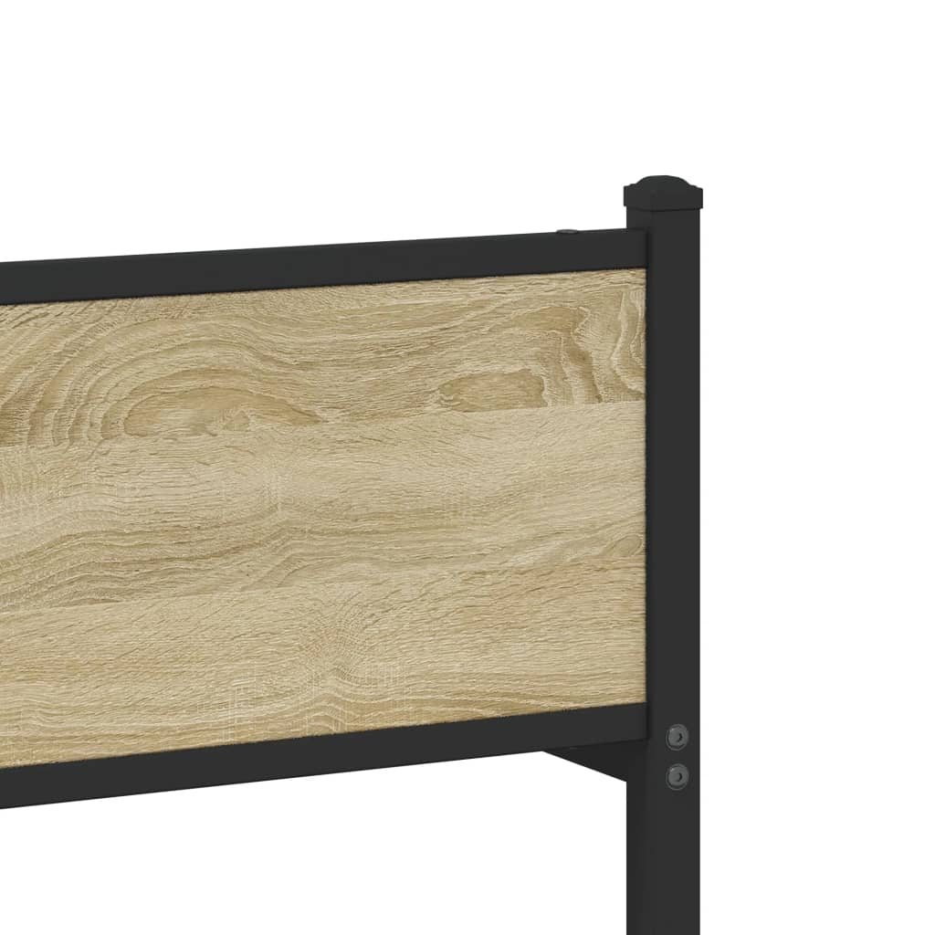 Metallbett ohne Matratze Sonoma-Eiche 107x203 cm