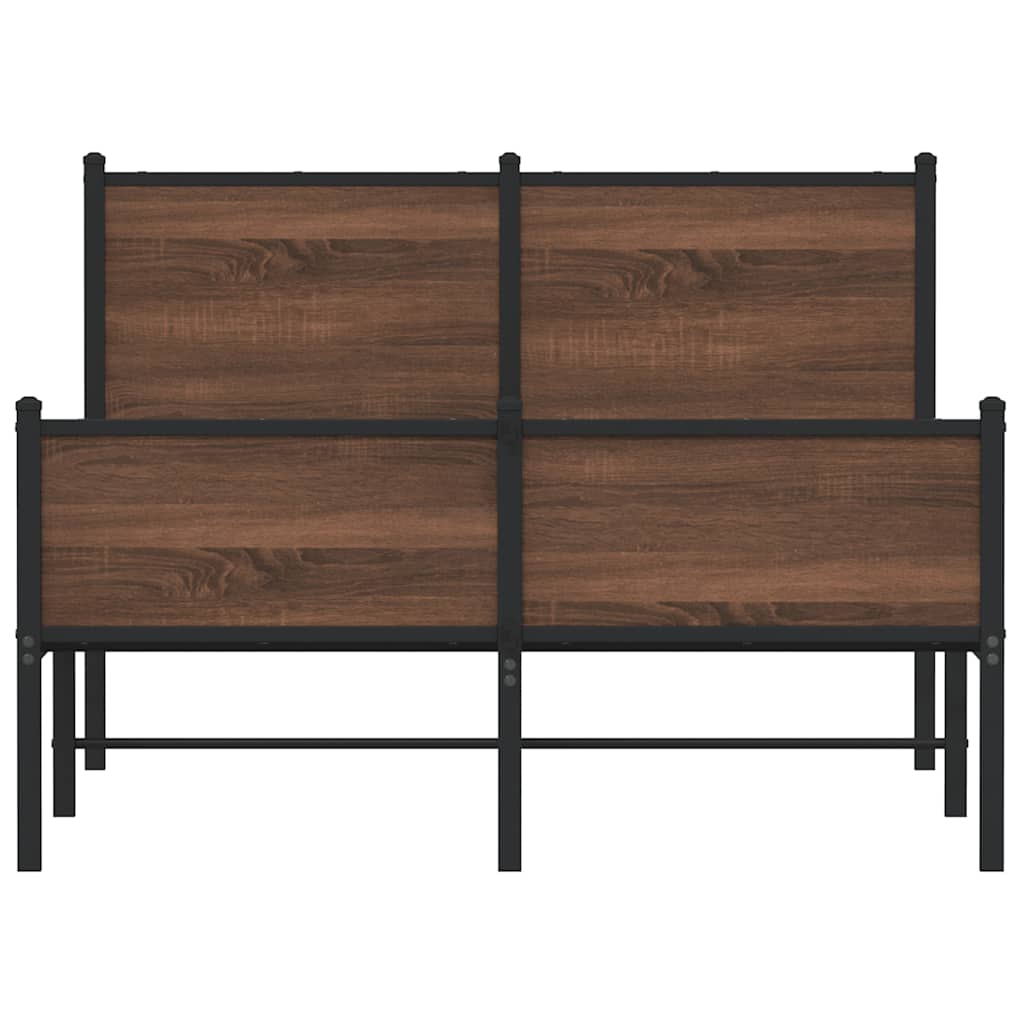 Metallbett ohne Matratze Eichen-Optik 120x200 cm