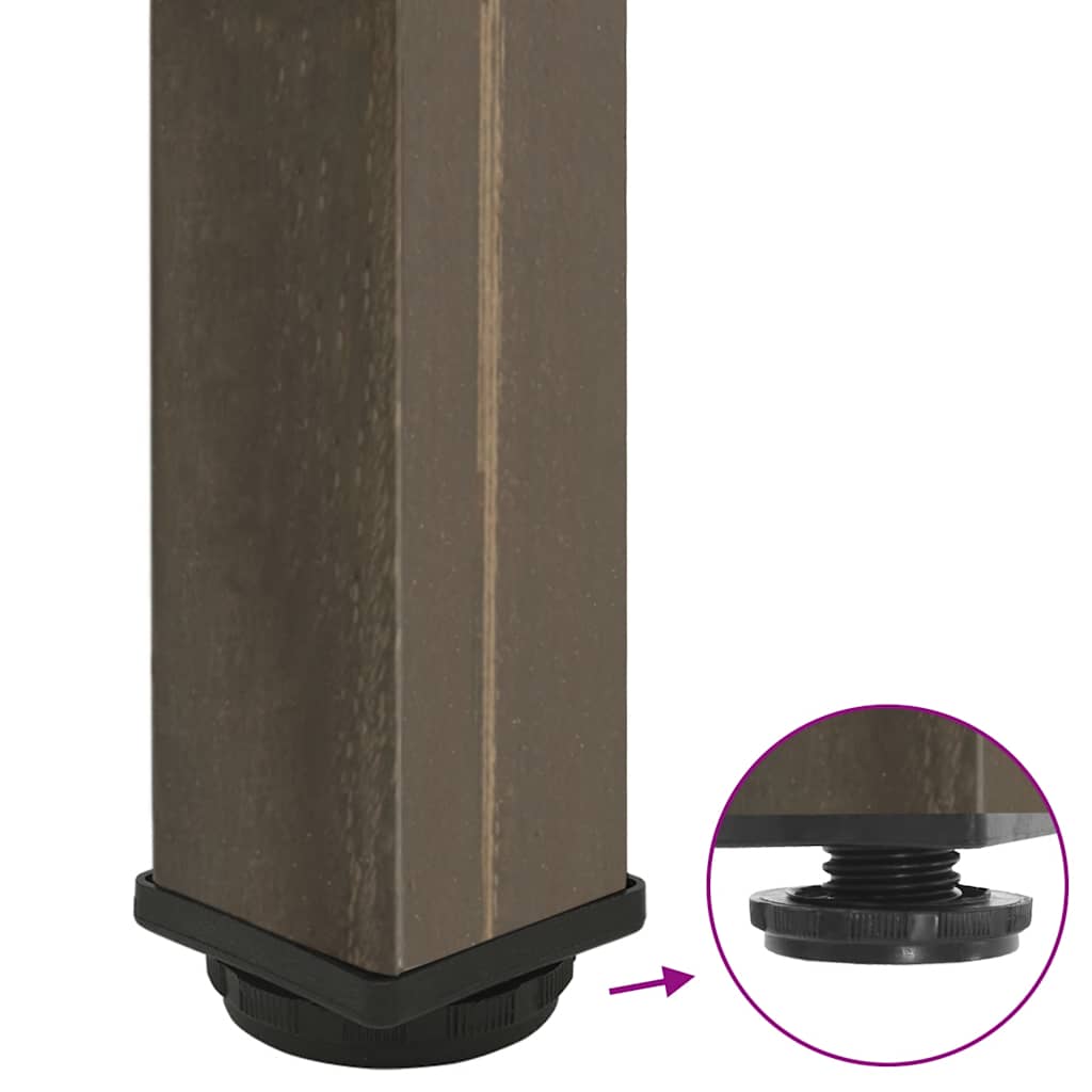 Bartischbeine 4 Stk. Naturstahl 100-102 cm Stahl