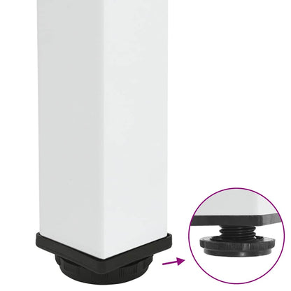 Bartischbeine 4 Stk. Weiß 110-112 cm Stahl