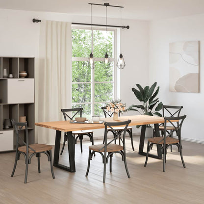 Esstischbeine V-Form 2 Stk. Schwarz 50x(72-73,3) cm Stahl