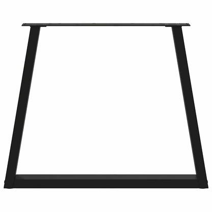 Esstischbeine V-Form 2 Stück Schwarz 80x(72-73,3) cm Stahl