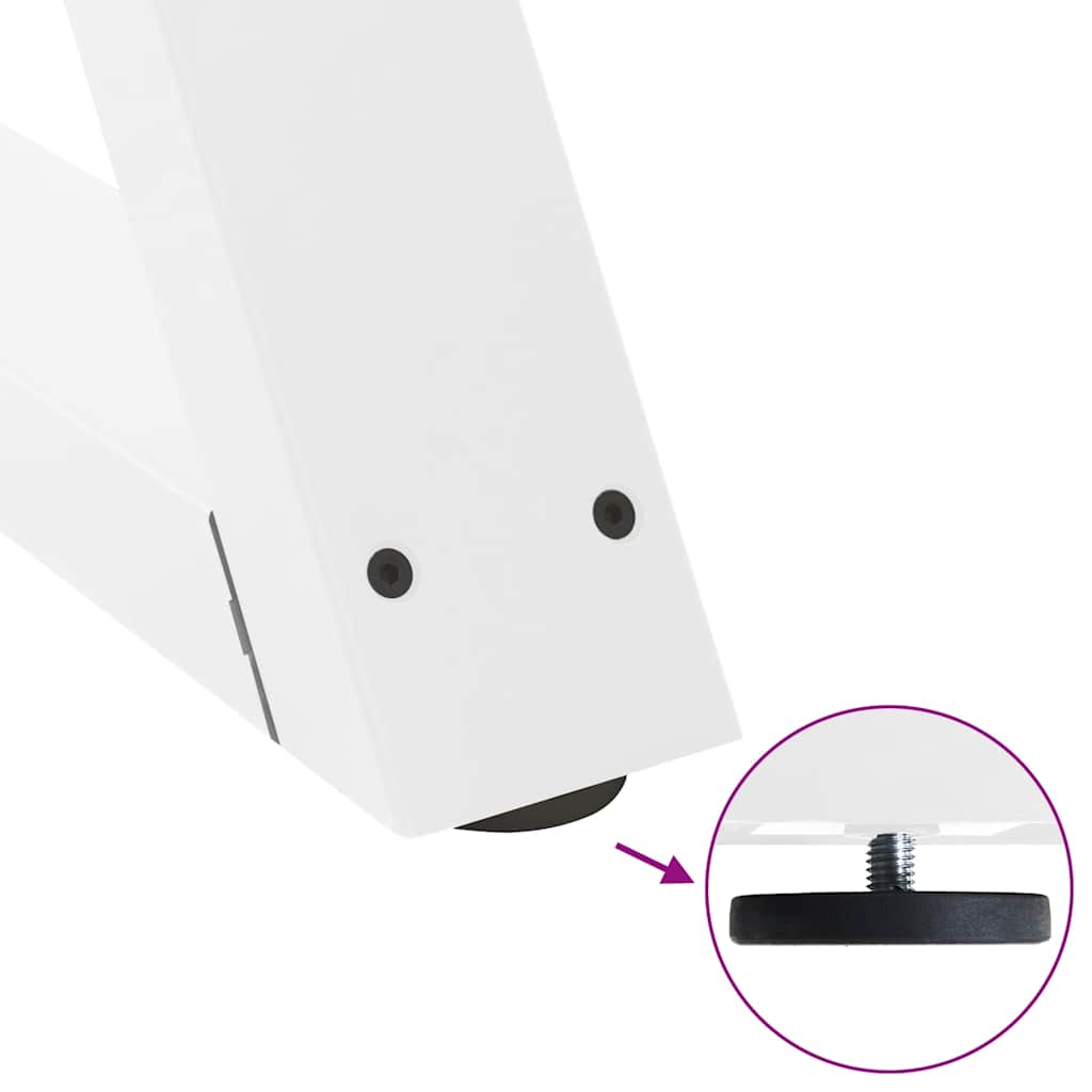 Couchtischbeine 2 Stk. Weiß 50x(42-43,3) cm Stahl