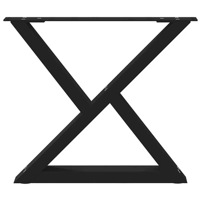 Couchtischbeine 2 Stk. Schwarz 60x(42-43,3) cm Stahl