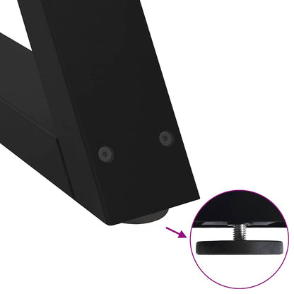 Couchtischbeine 2 Stk. Schwarz 60x(42-43,3) cm Stahl