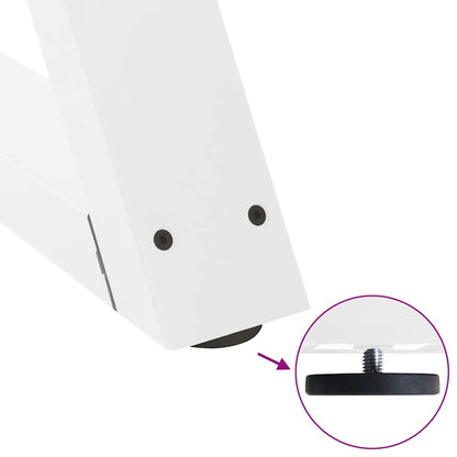 Couchtischbeine 2 Stk. Weiß 60x(42-43,3) cm Stahl