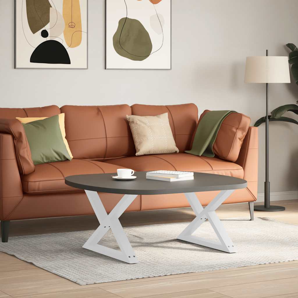 Couchtischbeine 2 Stk. Weiß 70x(42-43,3) cm Stahl