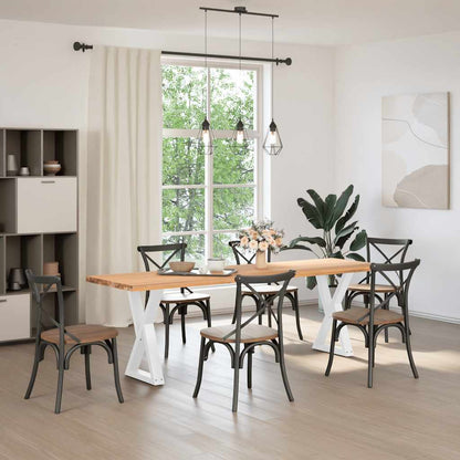 Esstisch Beine 2 Stk. Weiß 50x(72-73,3) cm Stahl