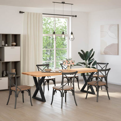 Esstischbeine 2 Stück Schwarz 80x(72-73,3) cm Stahl