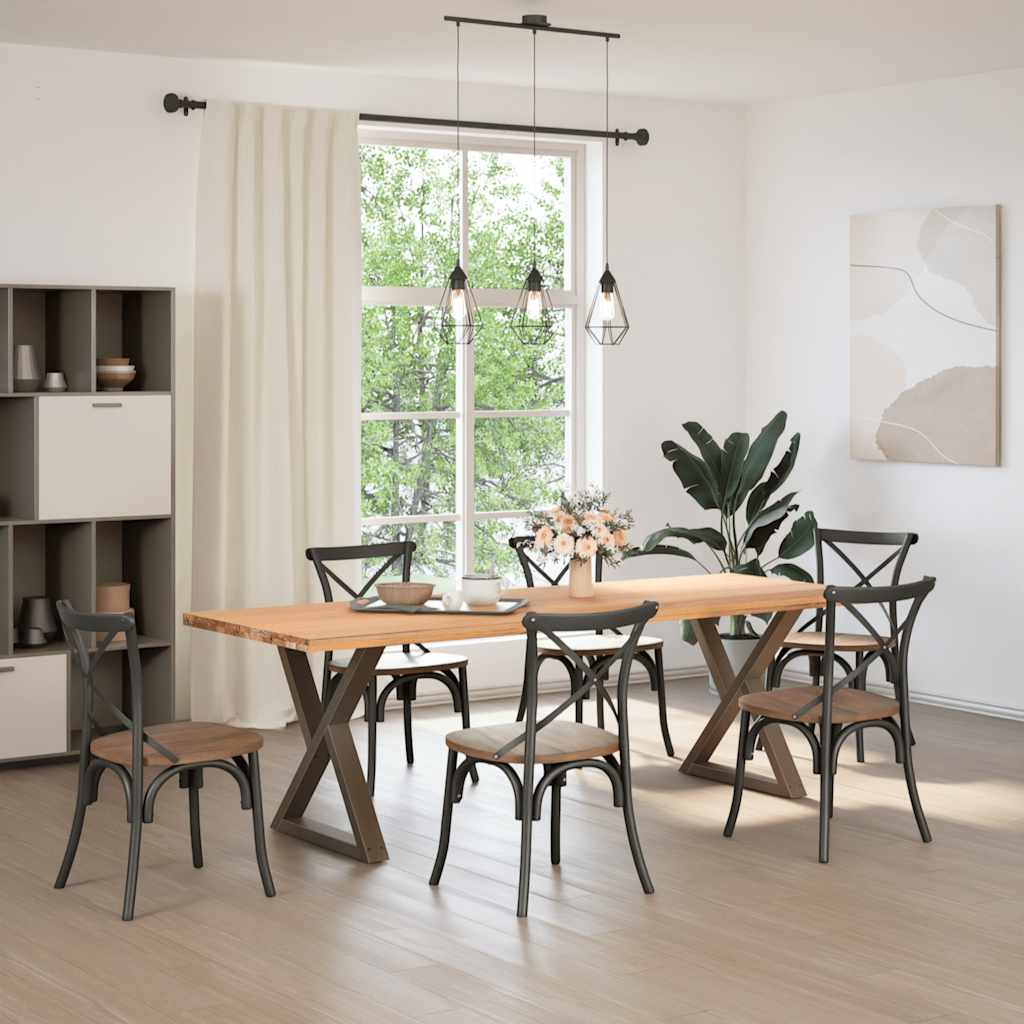 Esstischbeine 2 Stück Naturstahl 80x(72-73,3) cm Stahl