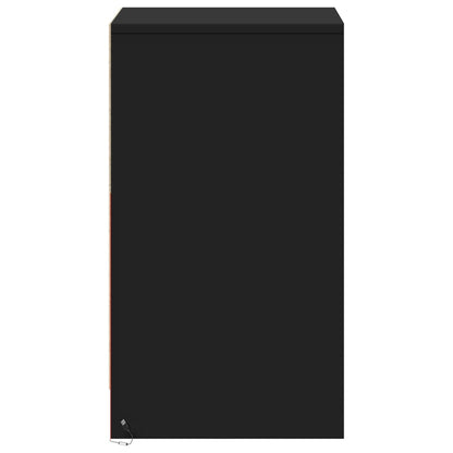 Nachttisch mit LED-Leuchten Schwarz Holzwerkstoff