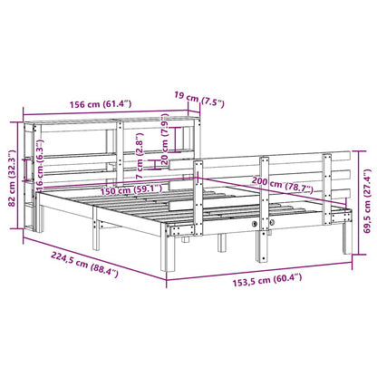 Bettgestell mit Kopfteil ohne Matratze 150x200 cm
