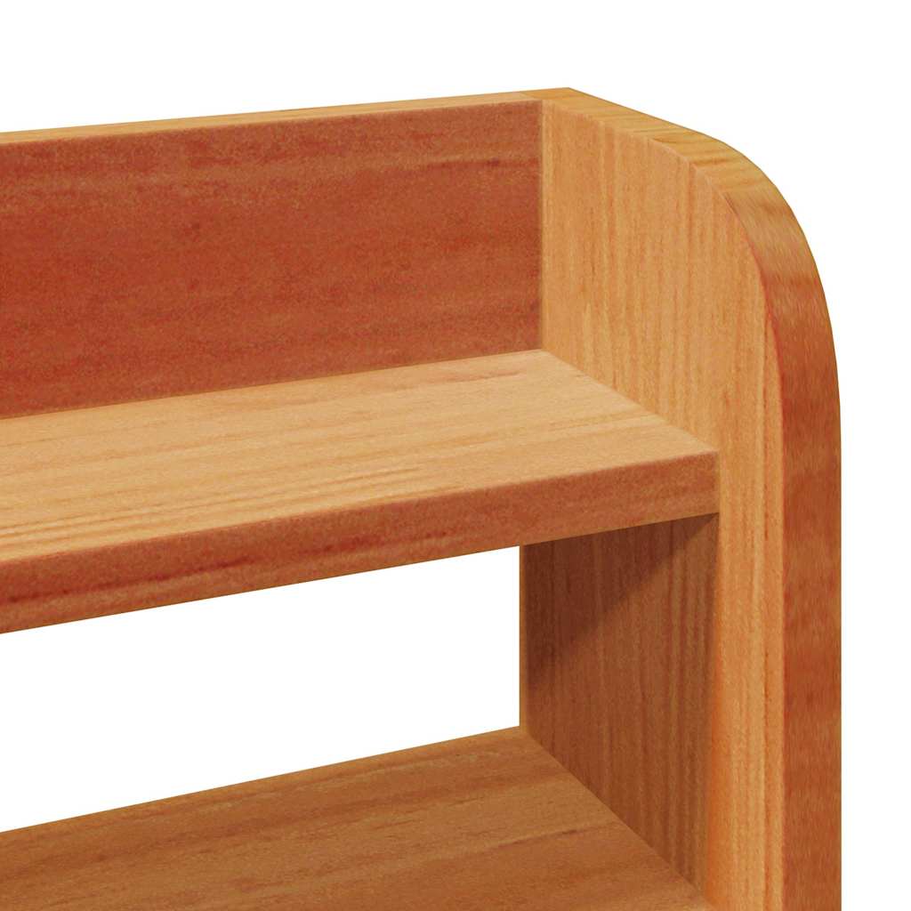 Bettgestell mit Kopfteil ohne Matratze Wachsbraun 75x190 cm