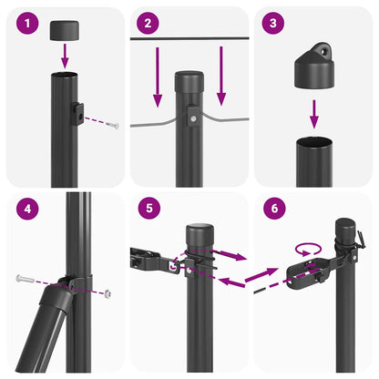 Zaunpfosten 26 pcs Grau 3,2 x 3,2 x 120 cm