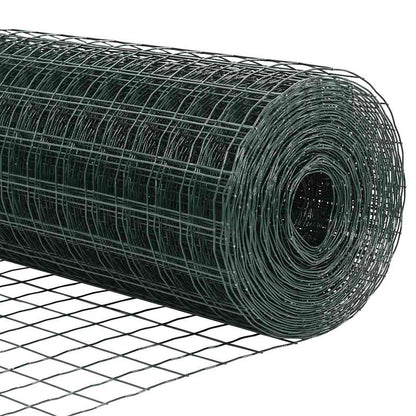 Zaun mit Pfosten Grün 1,2 x 25 m Stahl und PVC