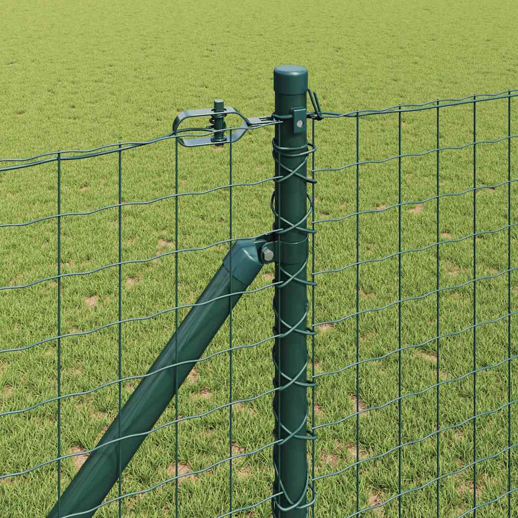 Zaun mit Pfosten Grün 1,2 x 25 m Stahl und PVC