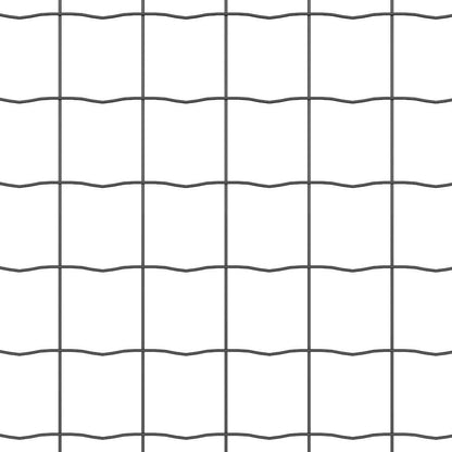 Zaun mit Pfosten Grau 1,4 x 10 m Stahl und PVC