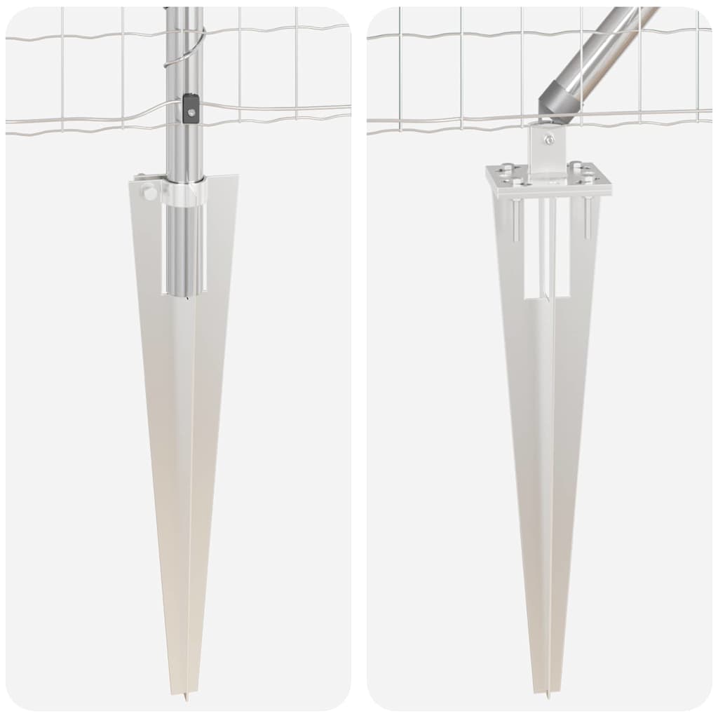 Zaun mit Pfosten Silber 0,8 x 25 m Stahl