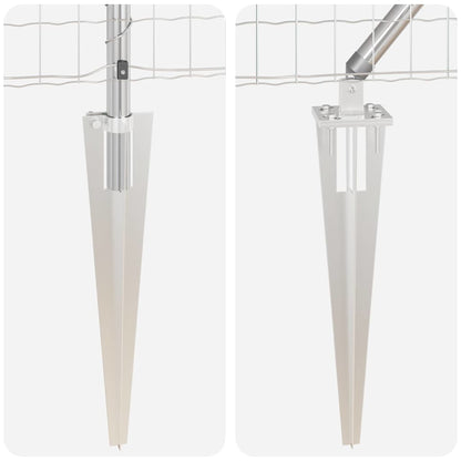 Zaun mit Pfosten Silber 0,8 x 25 m Stahl